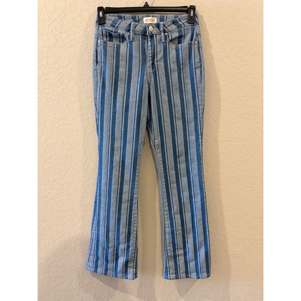 Shyanne Blue Striped Bootcut Jeans W30 x L34 Western Denim Stretch